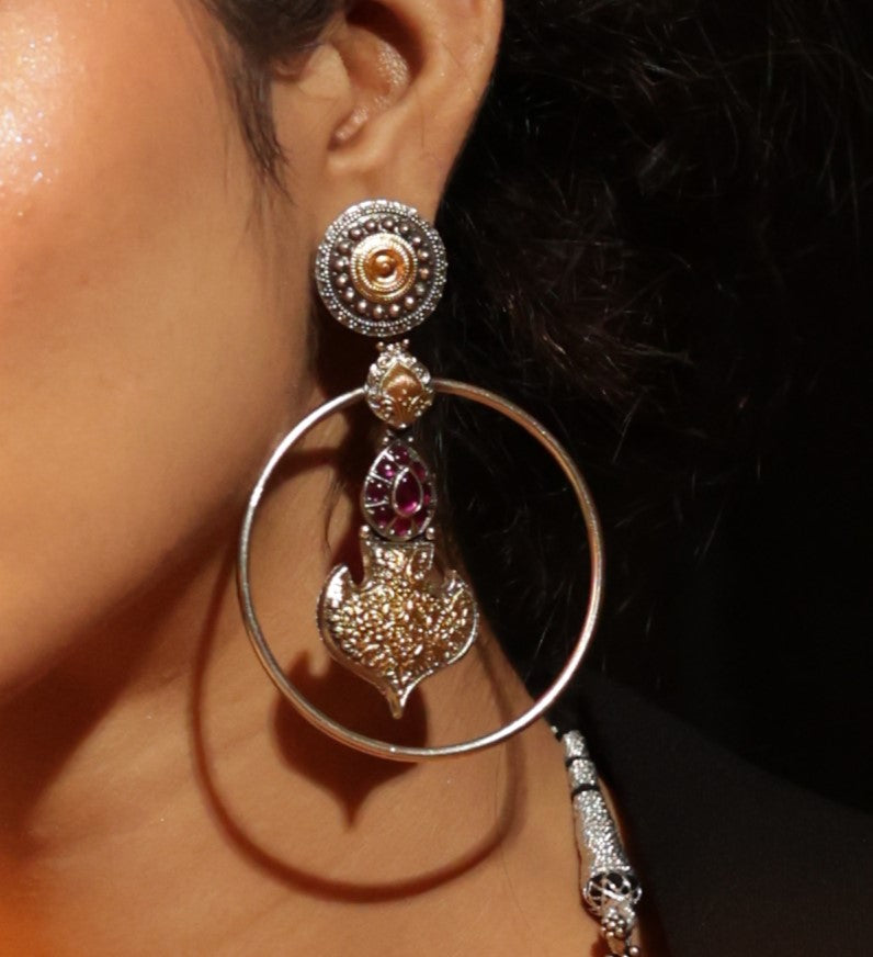 VAIDYA CLASSIC PURPLE STONE EARRING