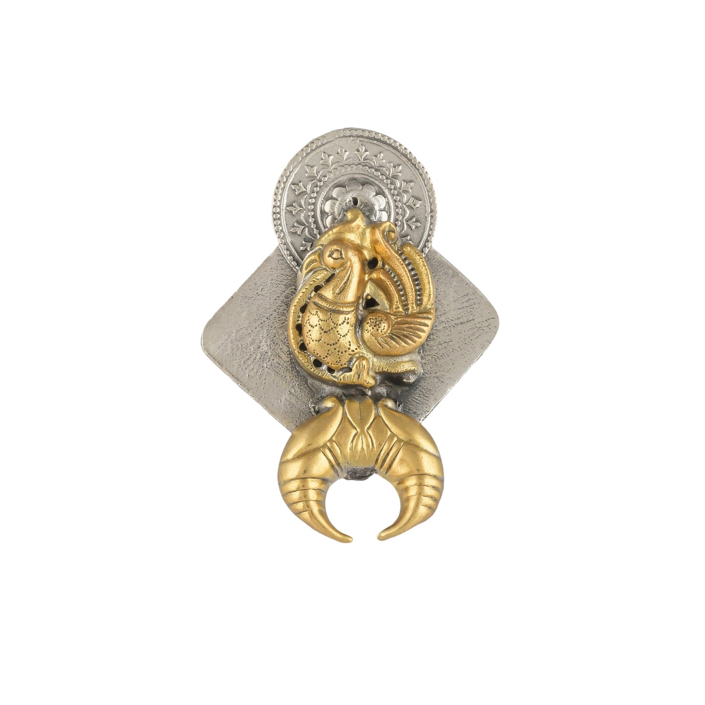 PEACOCK STYLE GPLDEN TONED RING SET