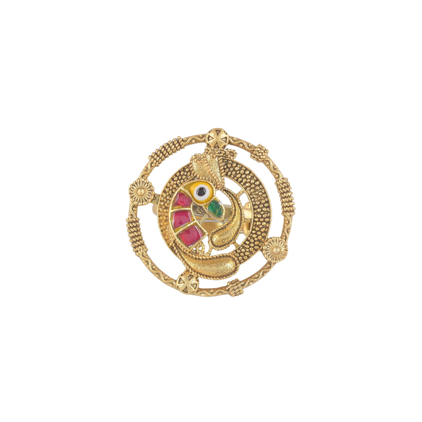 SAARANG, PINK STONE GOLD PLATED RING