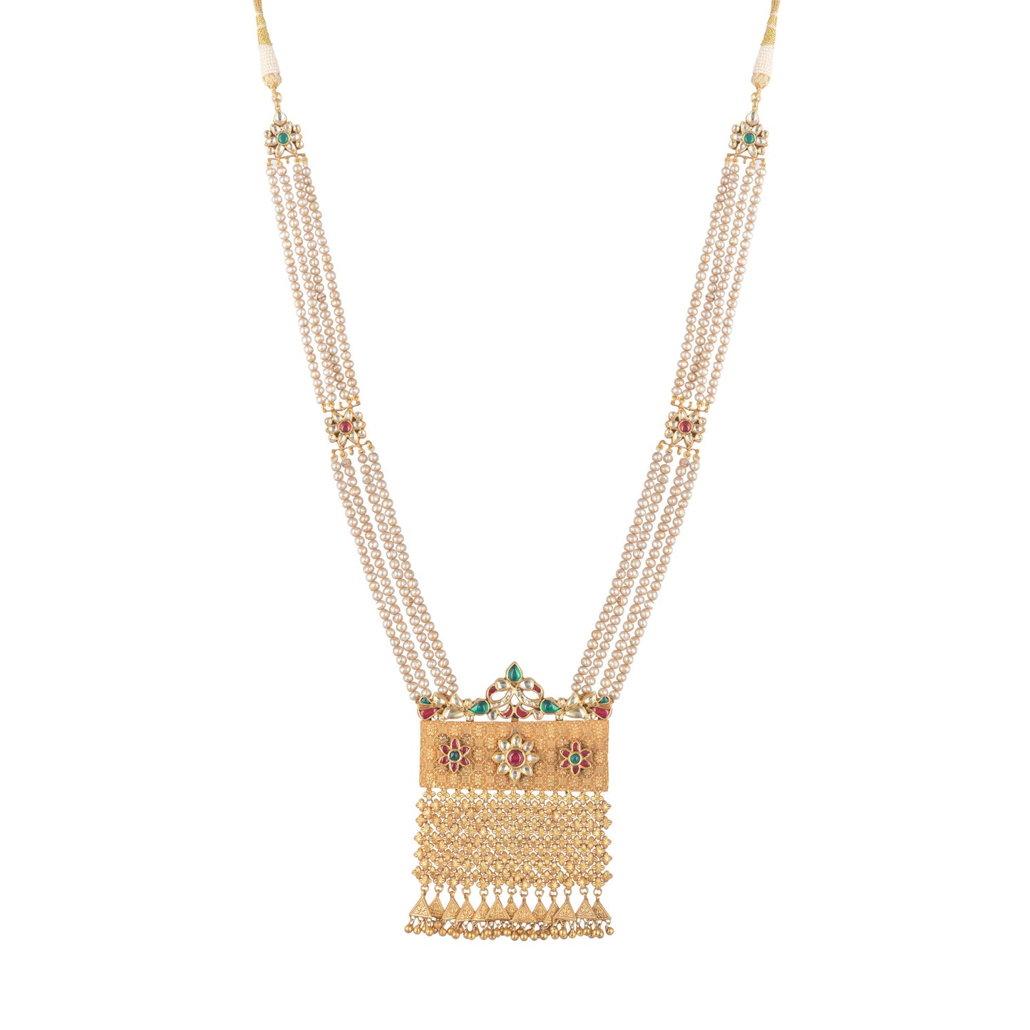 YASRI GOLD PLATED
PENDENT, BEADED THREAD NECKLACE