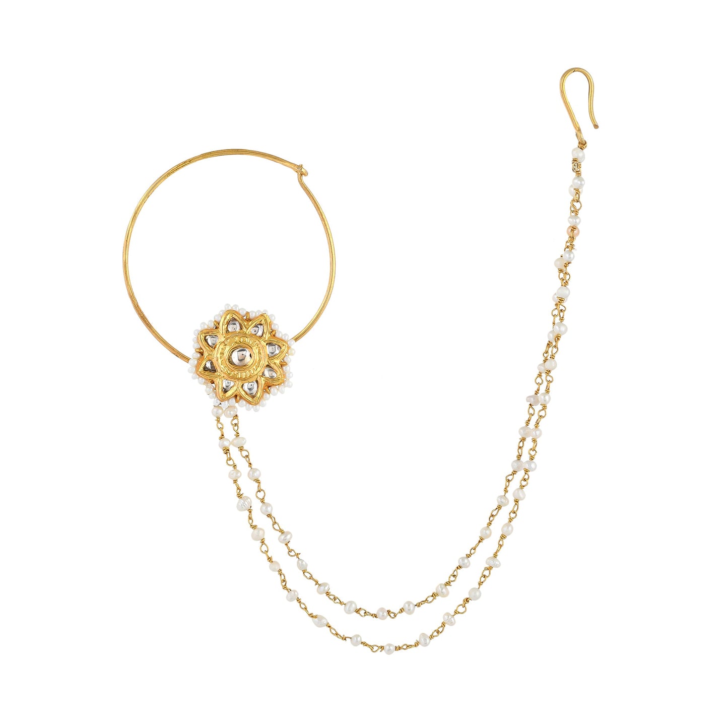 IRYA CRYSTAL STONE
TWO LAYERD
BEADED CHAIN, GOLD PLATED SILVER,
NOSE RING