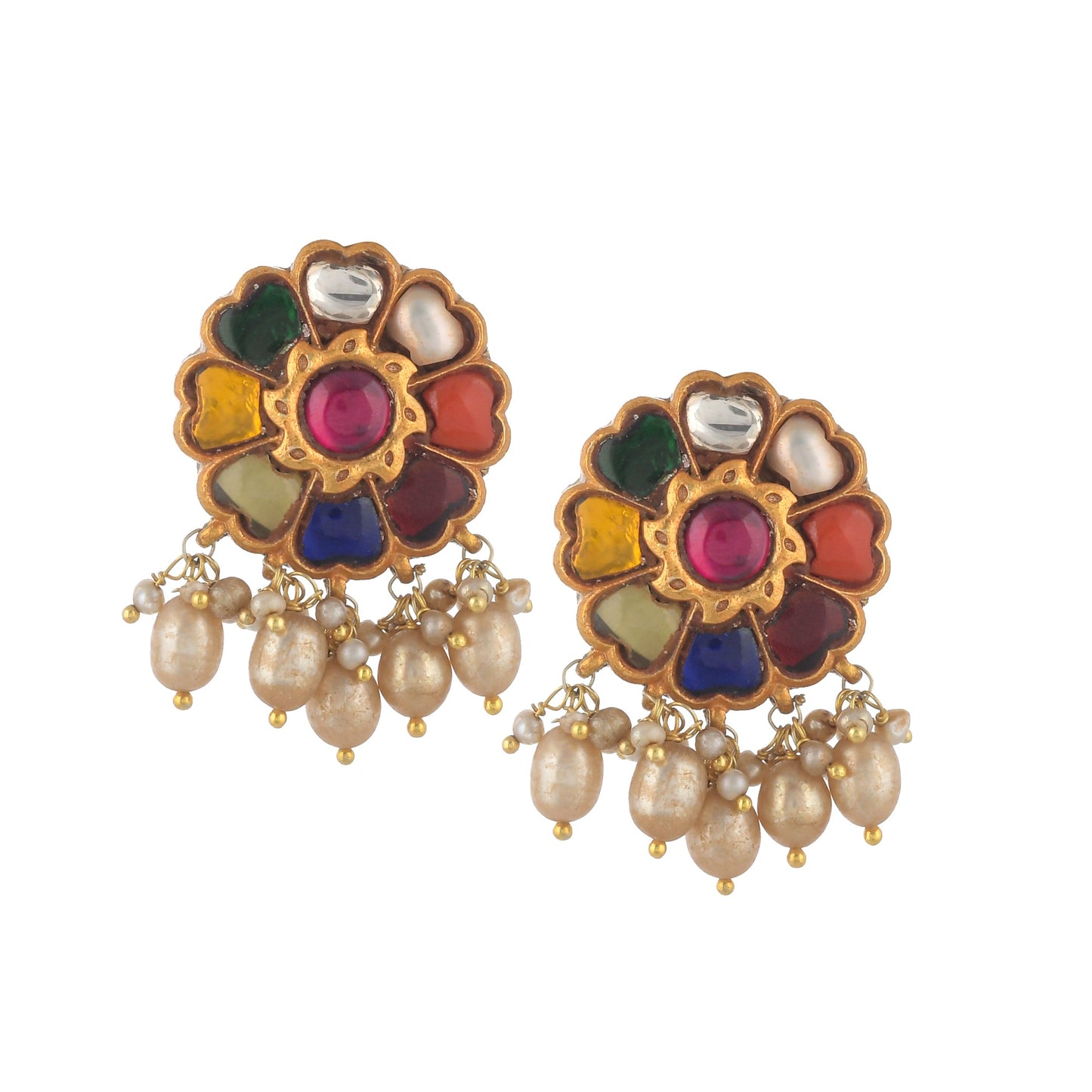 ISHA GOLD PLATED SILVER,
WITH MULTICOLORED STONE
