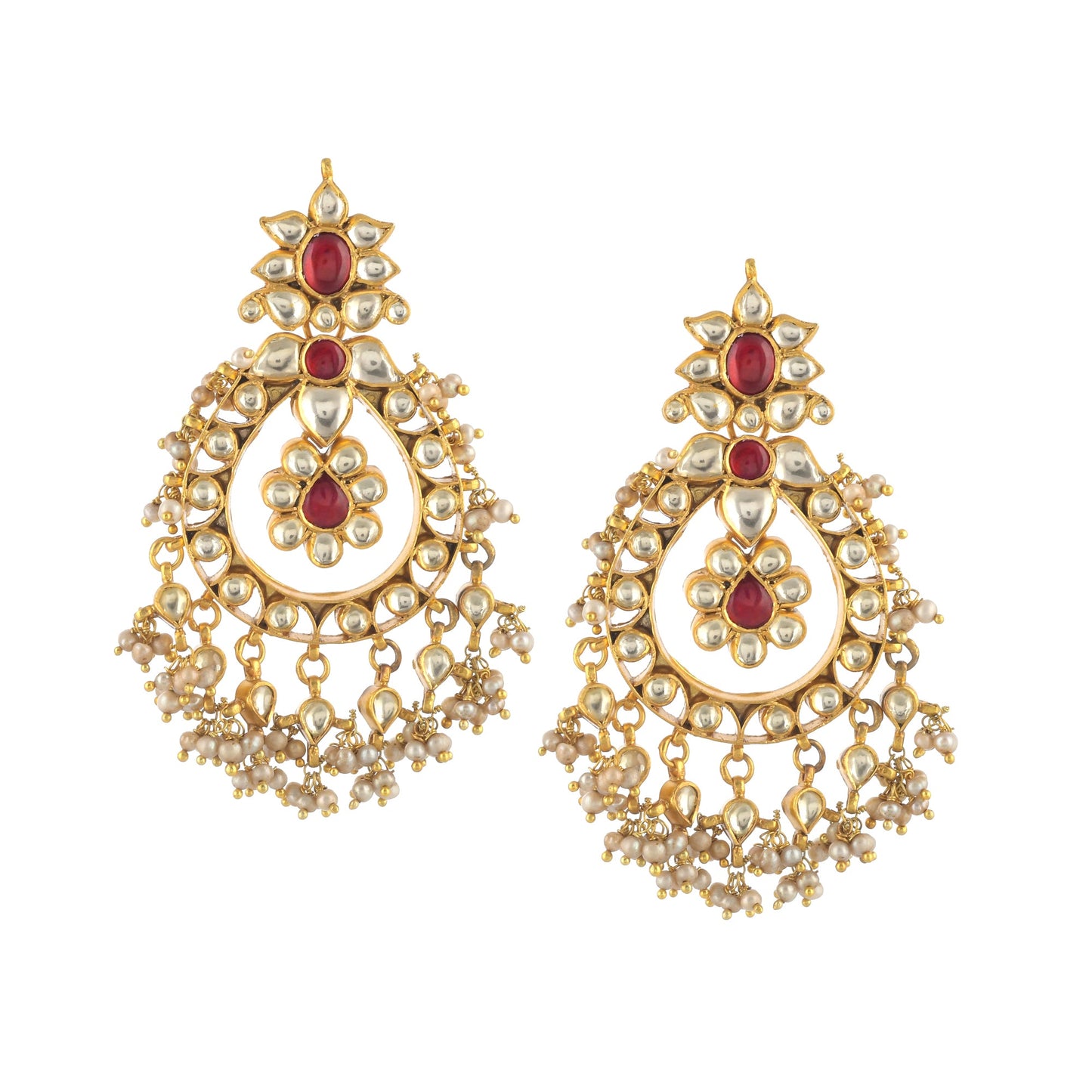 KRITI CRYSTAL STONE AND PEARLS WITH GOLD PLATED