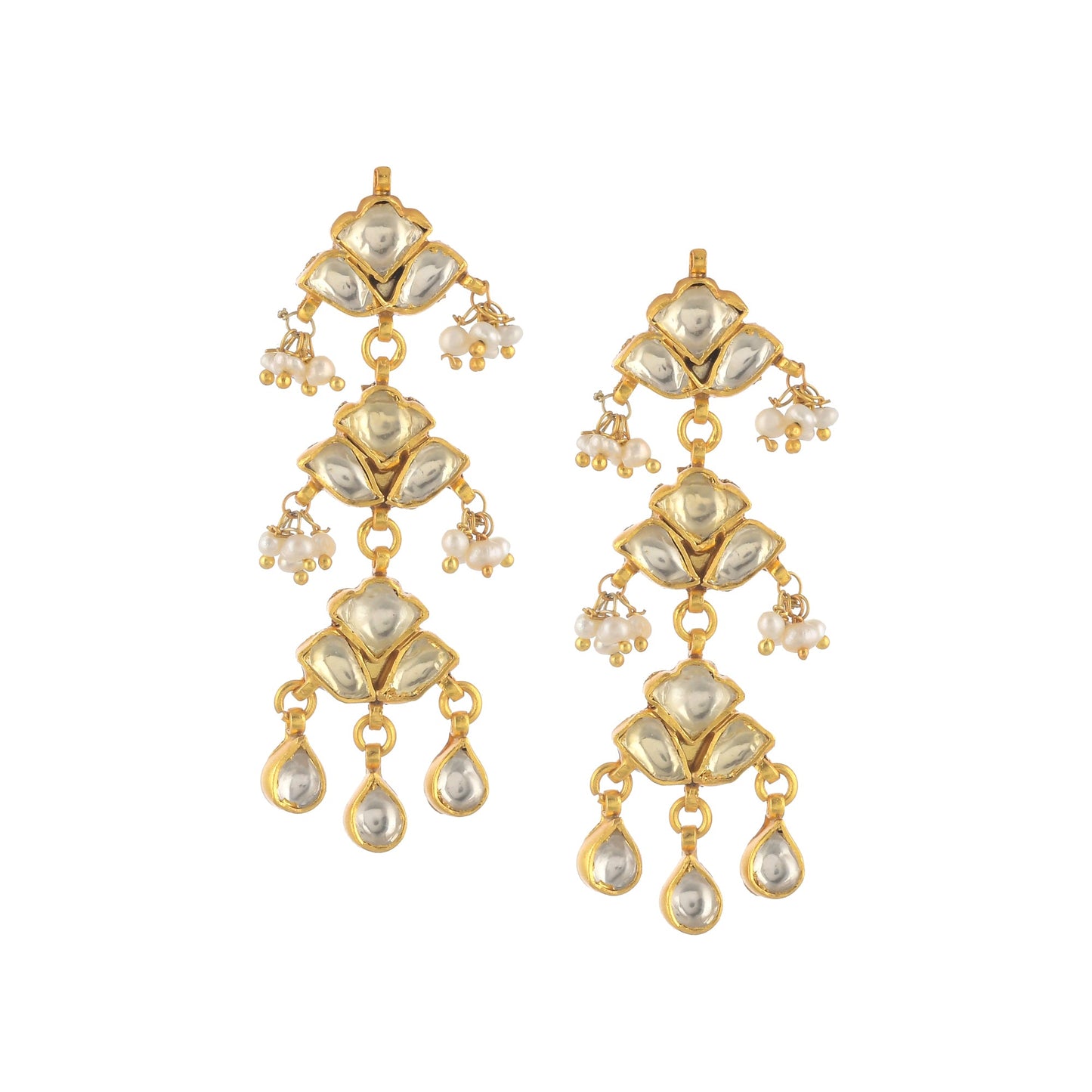 SHIYAA GOLD PLATED ALLOY, CRYSTAL STONE EARRINGS
