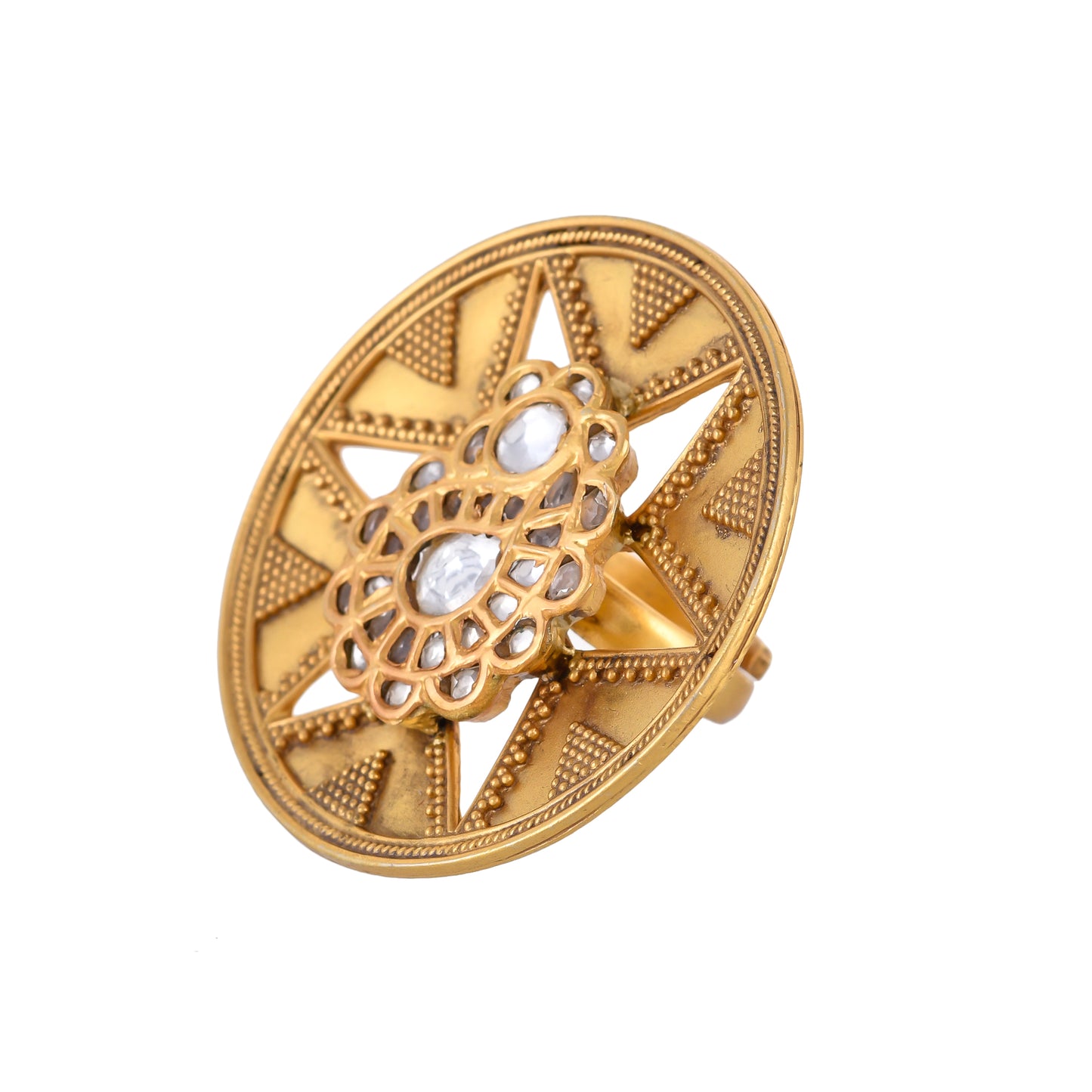 PAISELY STAR ROUND SHAPED GOLD PLATED RING SET