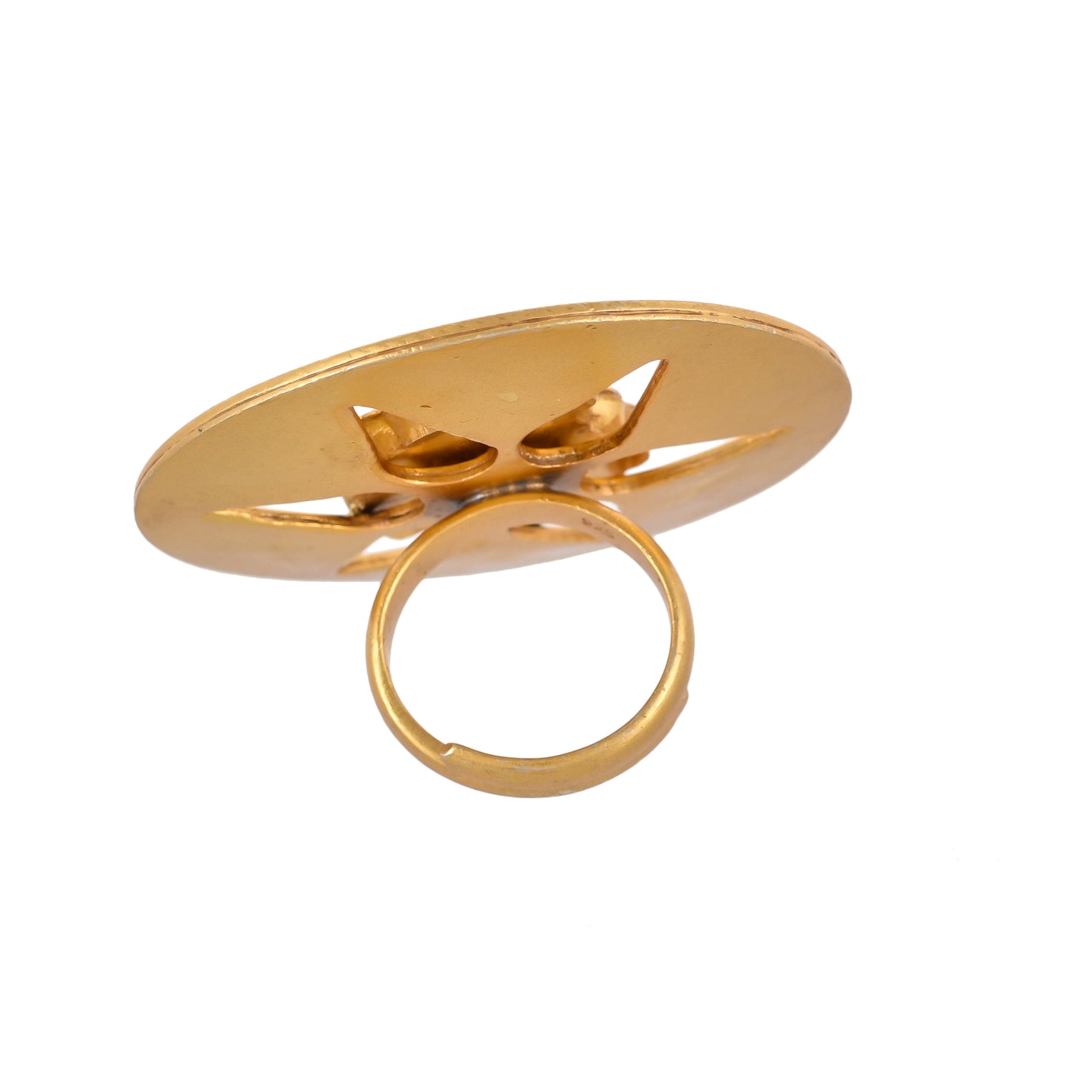 PAISELY STAR ROUND SHAPED GOLD PLATED RING SET