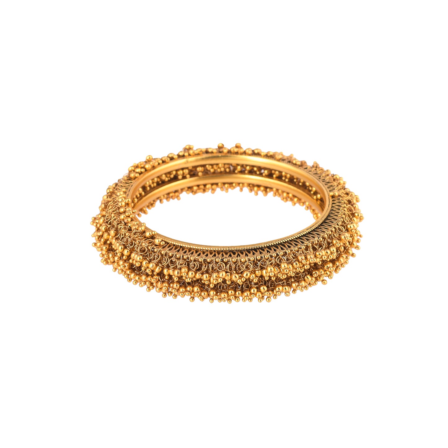 IRA GHUNGROO DROP,  GOLD PLATED  SILVER BANGLES