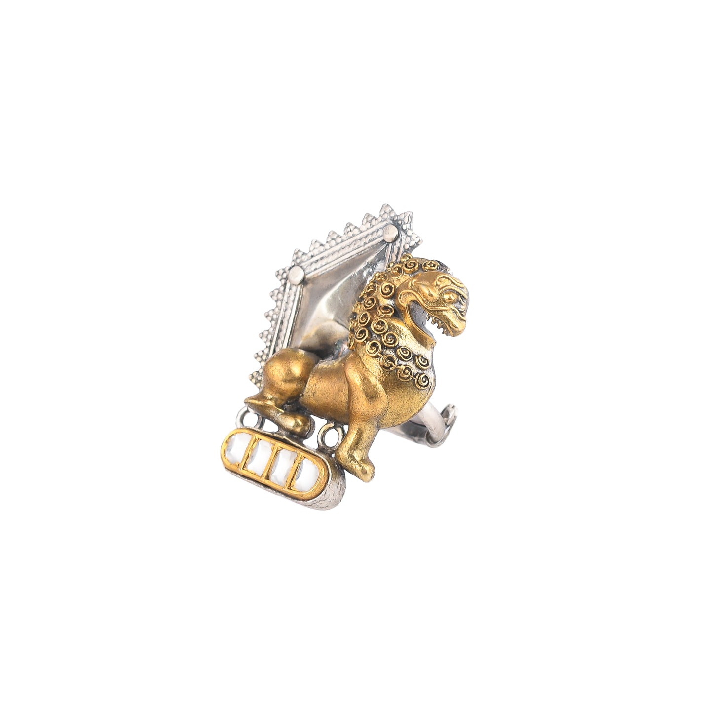 HYMA HORSE DESIGN, GOLD PLATED SILVER RING