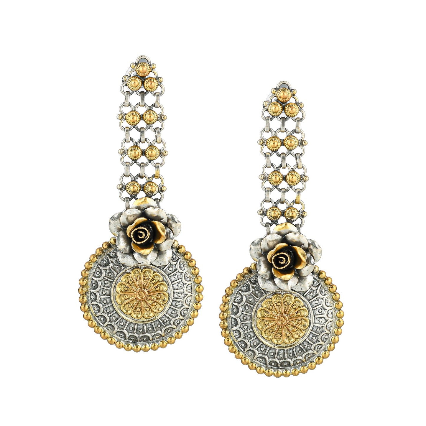 BANI GOLD PLATED SILVER FLOWER EARRING