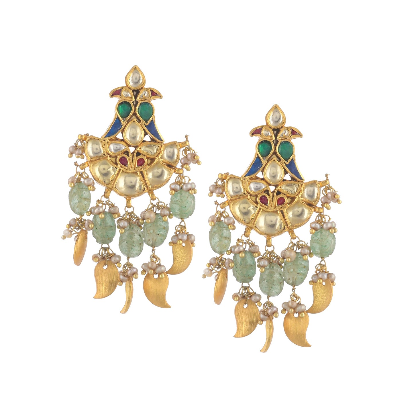 TANISHI GOLD PLATED SILVER,COLORFUL STONES &
PAISELY CHARM DROPS.