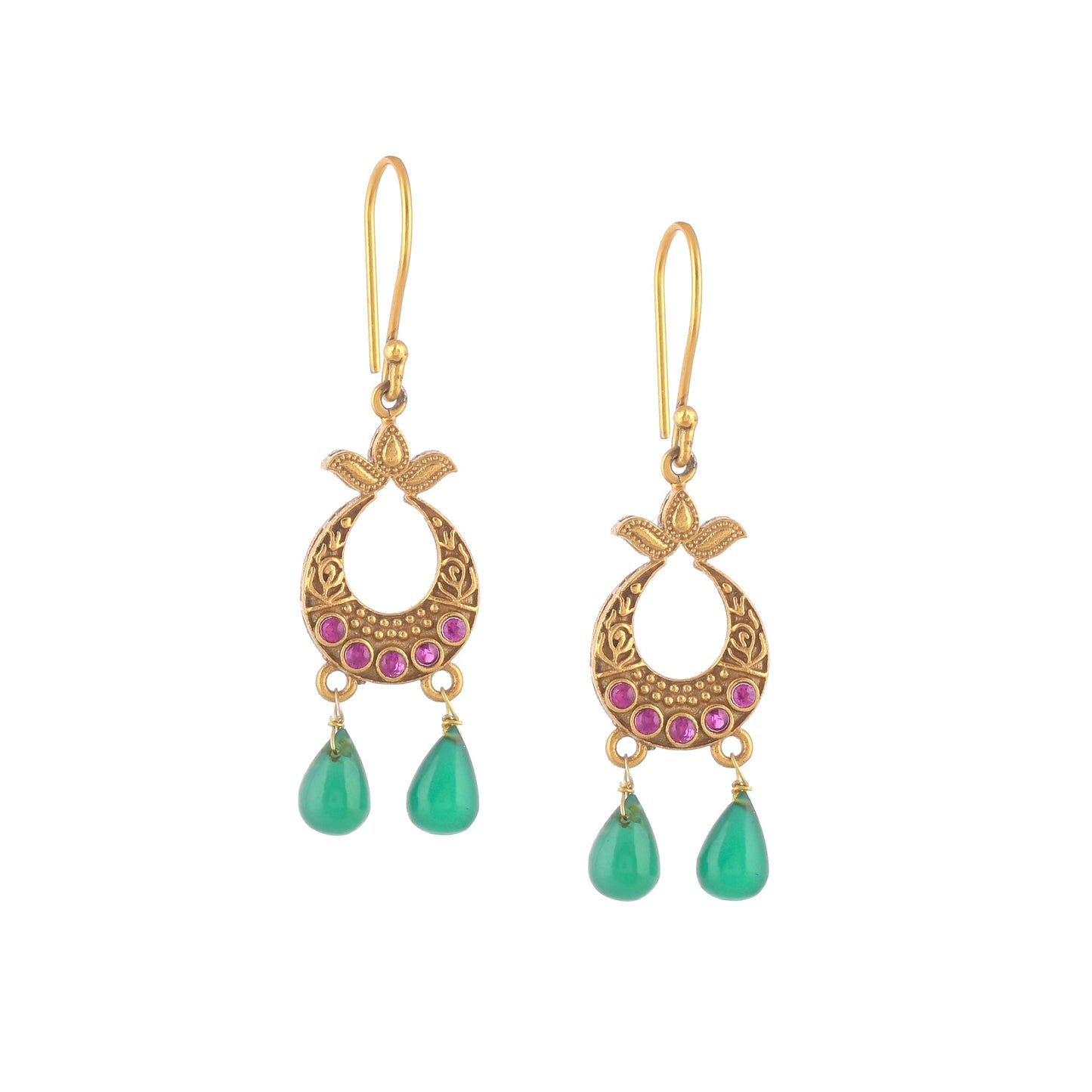 URVEEJA GOLD PLATED
 SILVER WITH MOON SHAPED EARRINGS